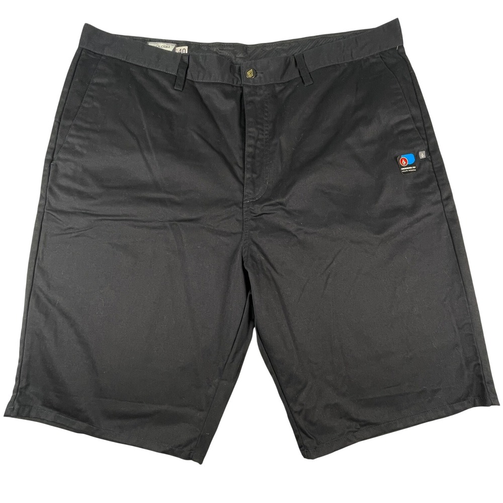 Volcom Shorts Mens 40 Black Vmonty Solid Short Modern Fit Chino Twill